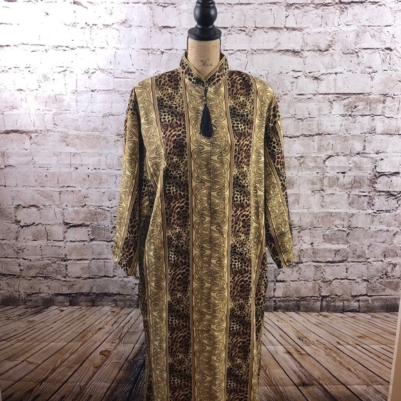 SANTE’ Leopard Moroccan/Bohemian Dress Sz S/M - Picture 1 of 13